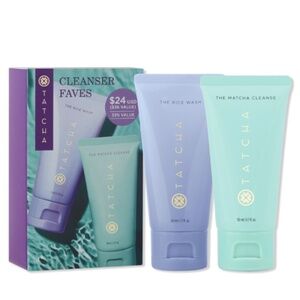 Tatcha Cleanser Faves 2Pc Set Rice Wash & Matcha NEW
